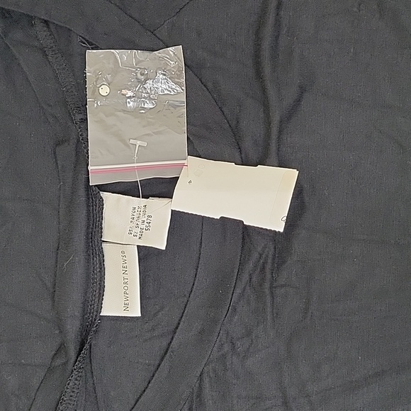 Newport News Beaded Short Sleeve Black Stretch Dress w/ Extra Replacement Beads - Picture 4 of 5